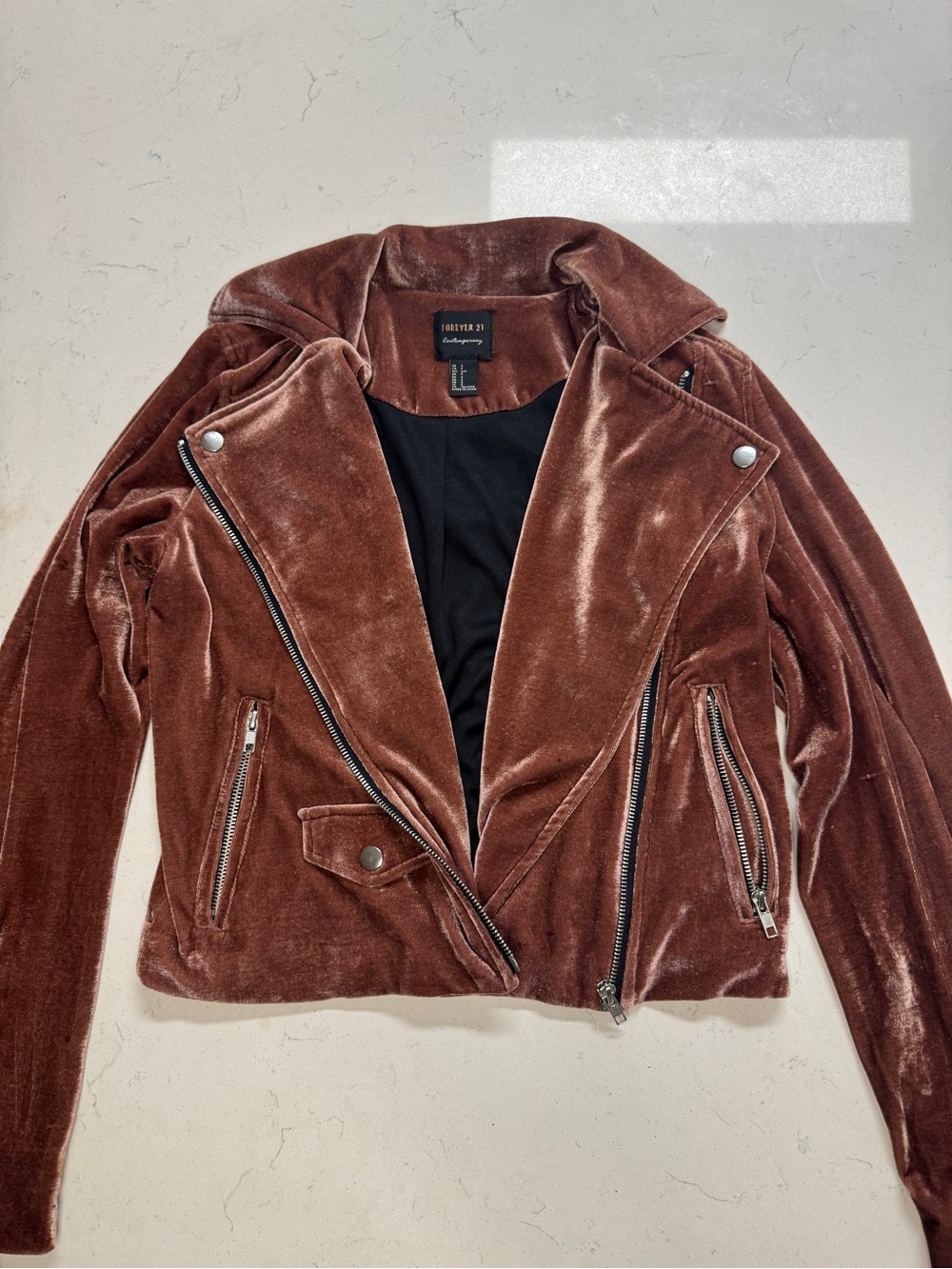 Copper Velvet Moto Jacket Size S